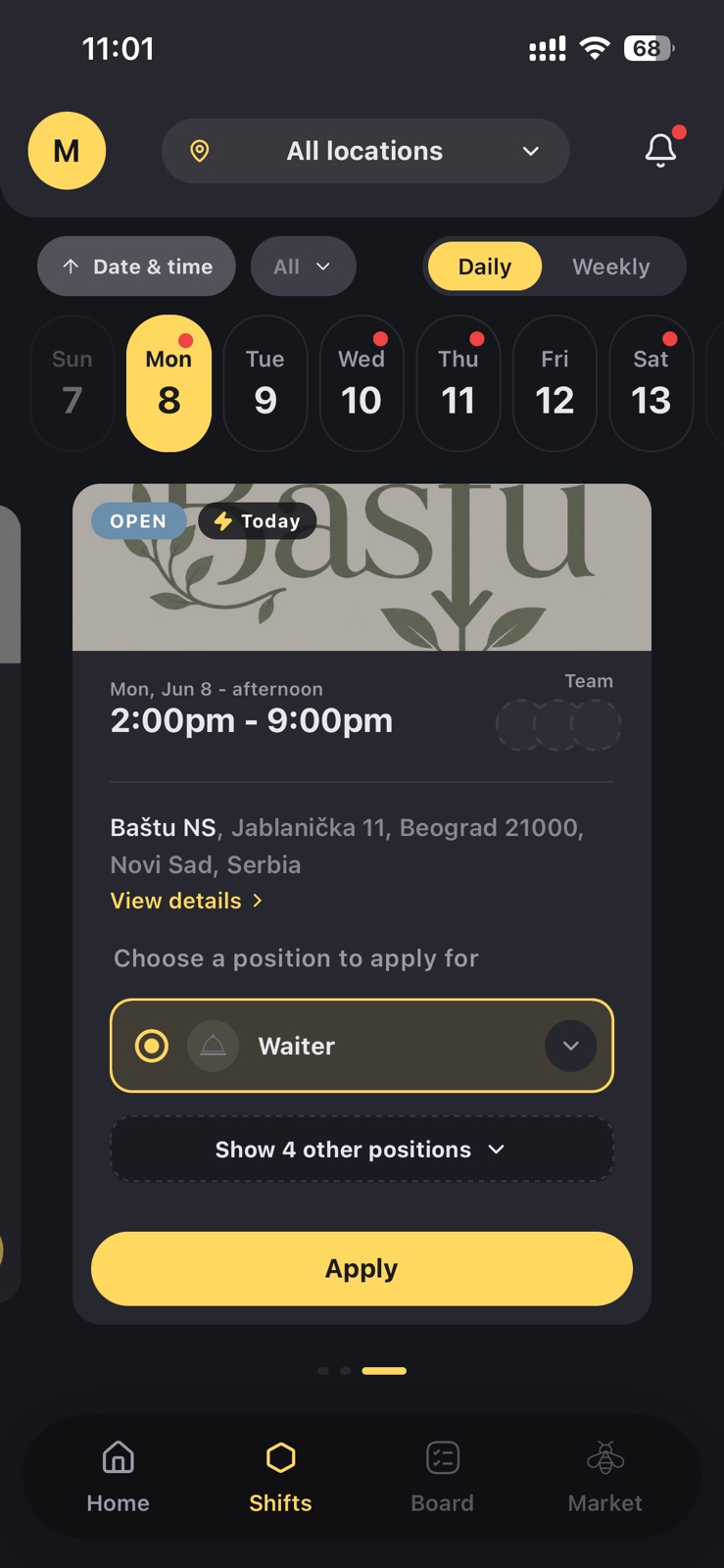 Open Shifts